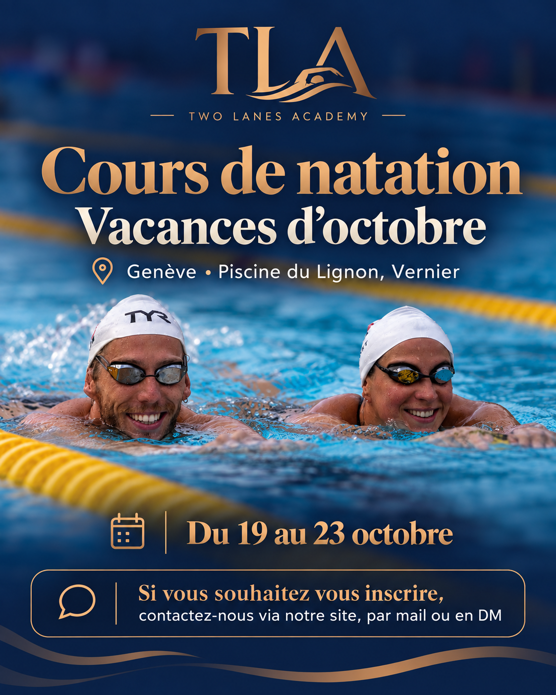 Cours de natation à Genève pendant les vacances d’octobre